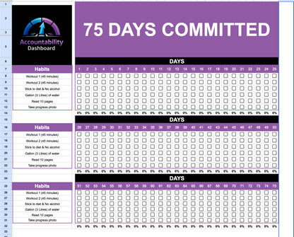 75 DAYS COMMITTED + ACCOUNTABILITY DASHBOARD BUNDLE