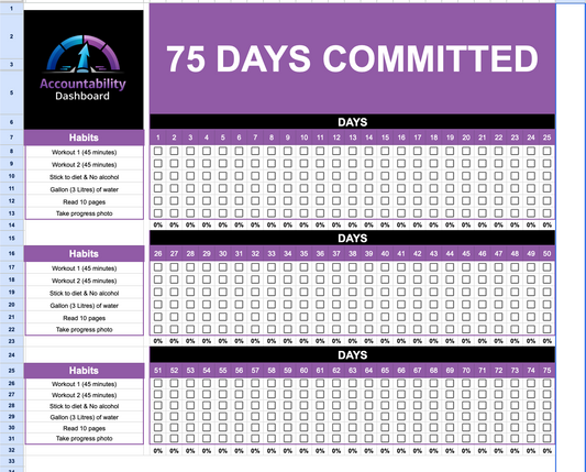 75 DAYS COMMITTED + ACCOUNTABILITY DASHBOARD BUNDLE